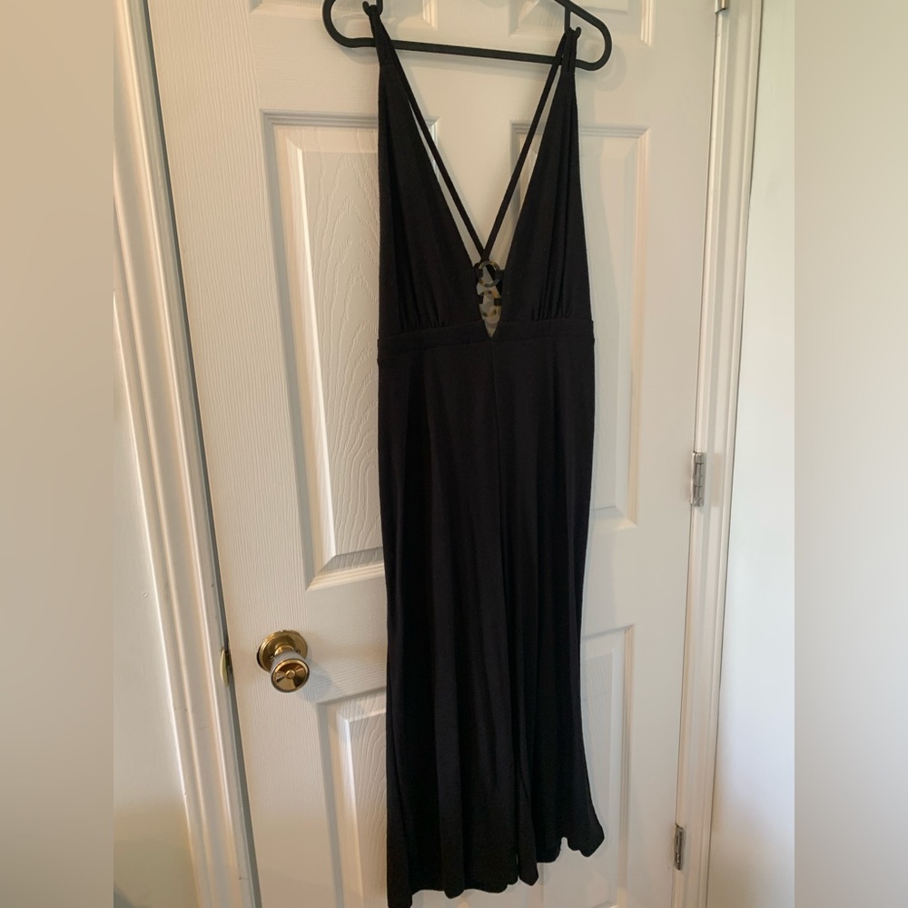 Open back black jumpsuit